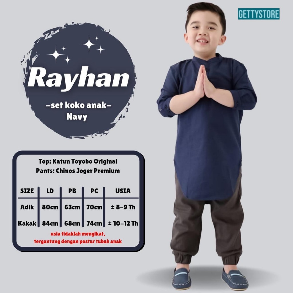 Rayhan Setelan Koko Anak // Pakaian Anak Laki-Laki Celana Chinos