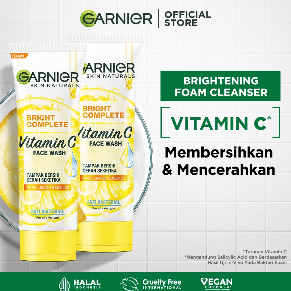 LLE872  77 PAKET HEMAT ISI 2 Garnier Bright Complete Vitamin C Brightening Face Wash Skin Care  1ml 