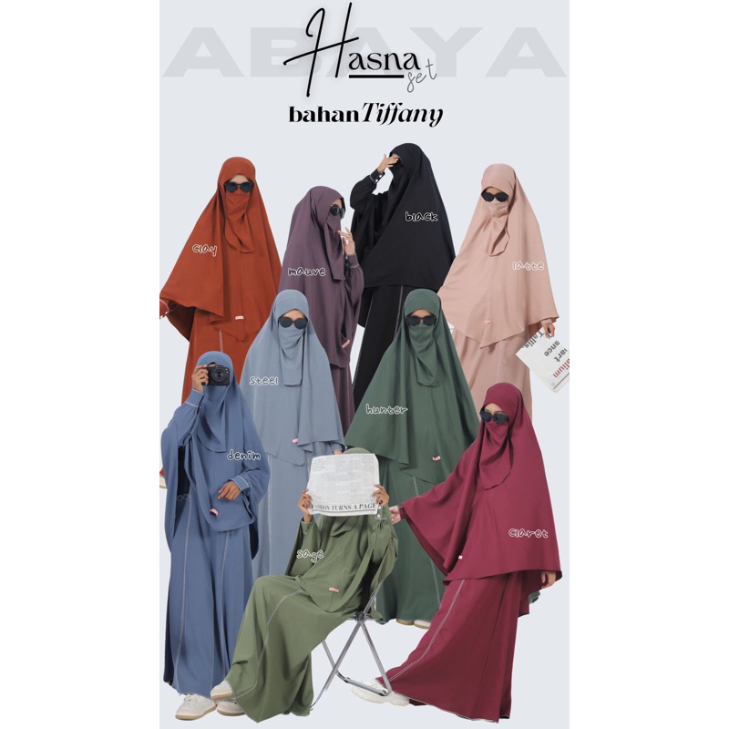 READY SIAP KIRIM Gamis Hasna Set by Gerai mika free khimar cadar bisa cod