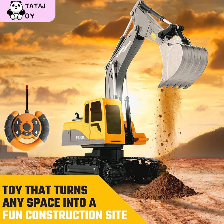 Stok Terbatas Tatajoy Remote Control Excavator Setir Mobil RC Truk Beko Digger Superior Mesin Berat 