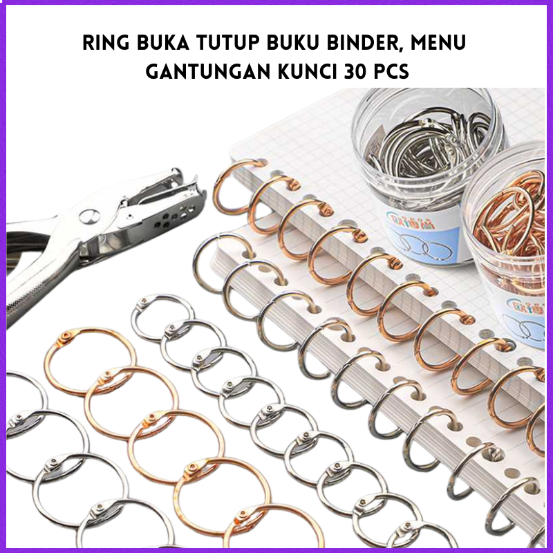 

COD OBOS Ring Buka Tutup Buku Binder Menu Gantungan Kunci 30 PCS / ring kunci, label, hingga buku menu / gantungan kunci / pengunci binner