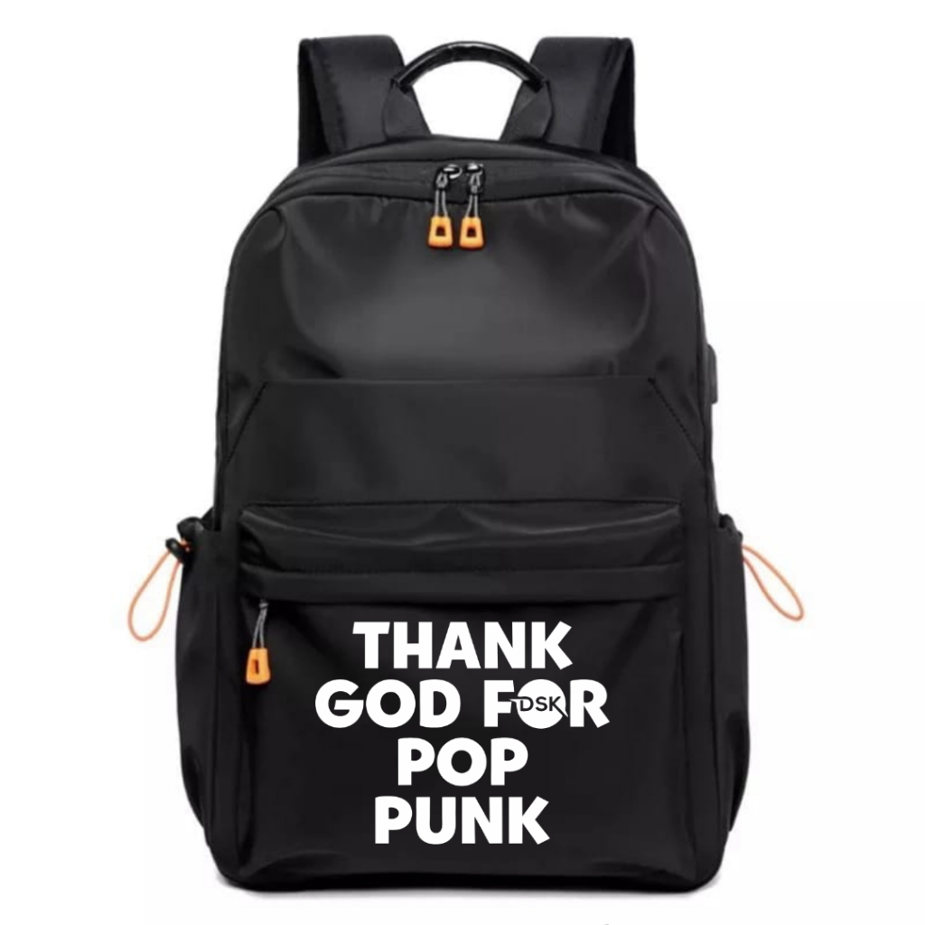 Cavenza Store Tas ransel Pria THANKS GOD FOR POP PUNK  backpack tas gendong  sekolah Tas Distro Wate