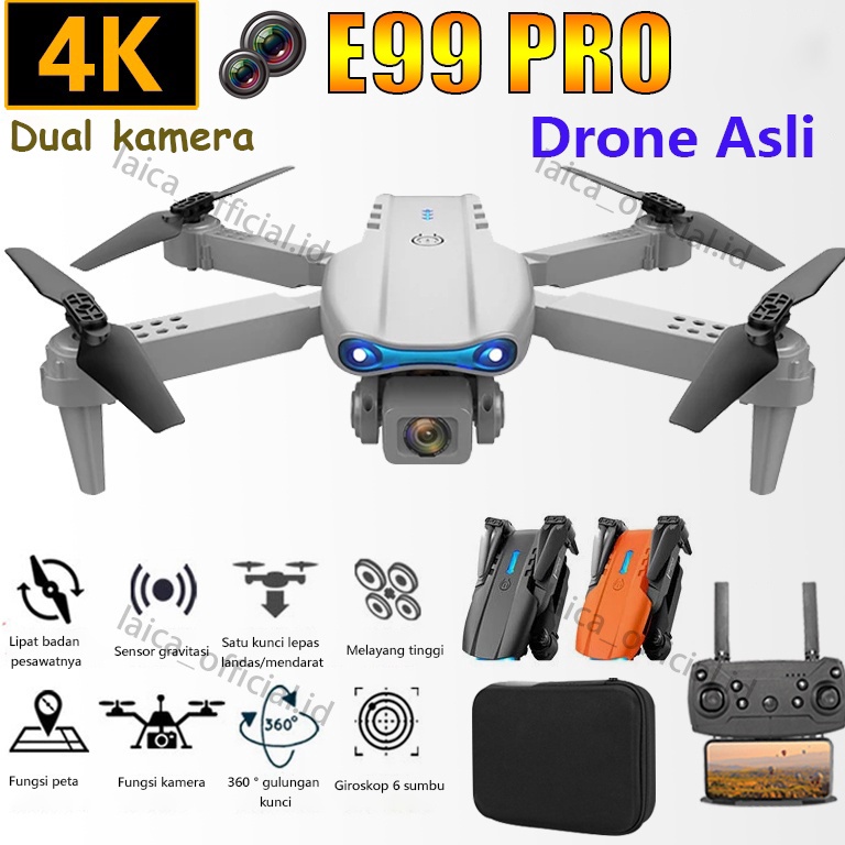 NEW STOCK 2  223 TERBARU Drone E99 PRO Mini Drone Dual Kamera Drone Mini RC 4K HD Kamera WIFI FPV Li