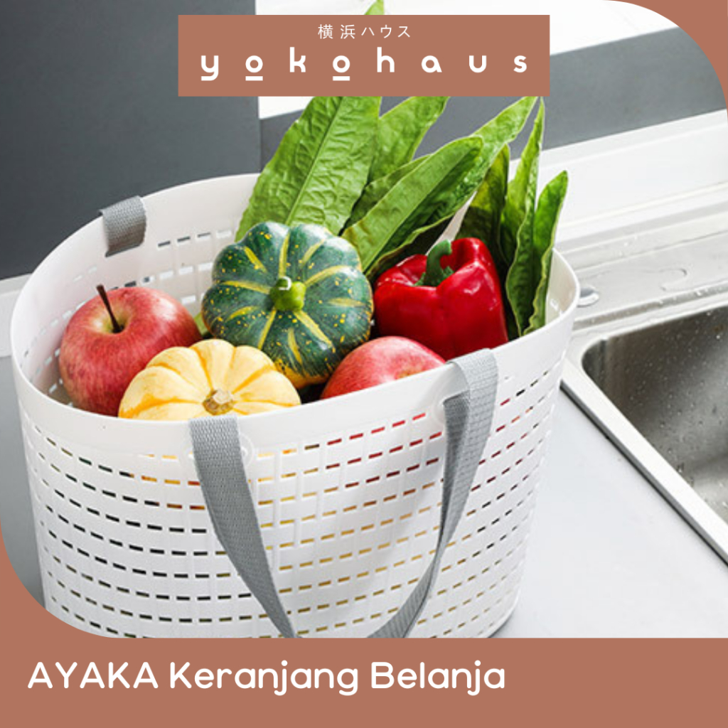 YOKOHAUS - AYAKA Plastic Basket Belanja Estetis Tas Keranjang Shopping Minimalis Keranjang Sayuran B
