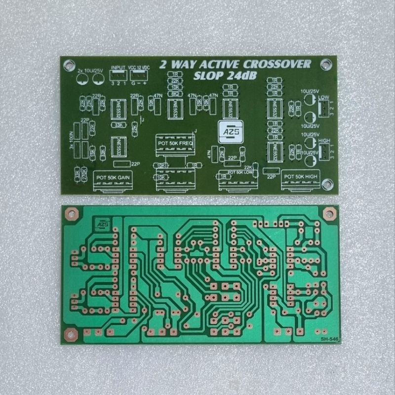 PCB Active Crossover 2 Way Slop 24dB Pertinak