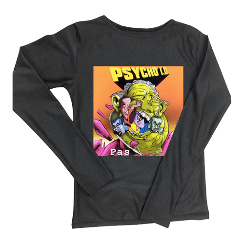 Pas Band Psycho ID Tshirt Black Longsleeve 100% Cotton Kombed 30s