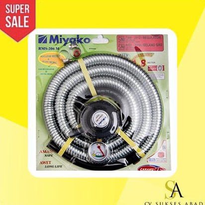 ART D68Z Selang dan Regulator RMS26M Kompor Gas LPG Miyako RMS26 M RMS 26M Regulator Set Tekanan Ren