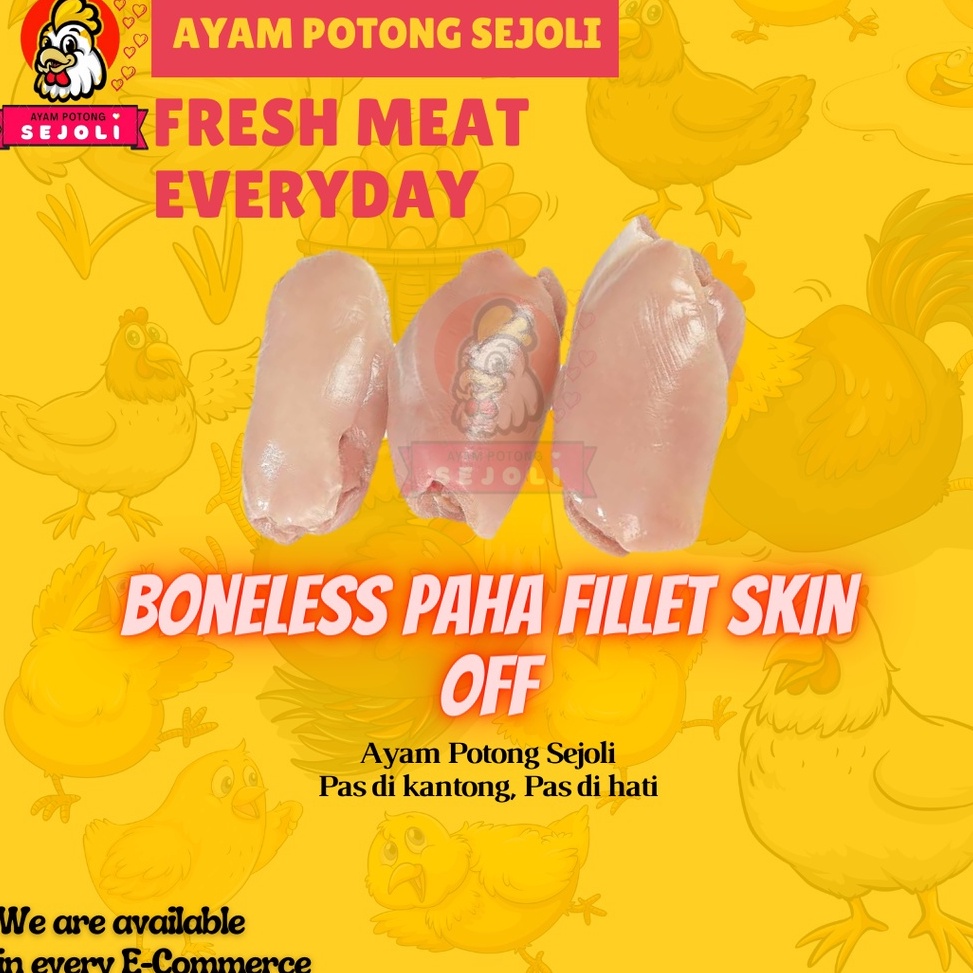 

OWY455 Terlaku Bonless Paha Polos 1kg tanpa tulang Ayam Boiler fillet Fillet fresh frozen