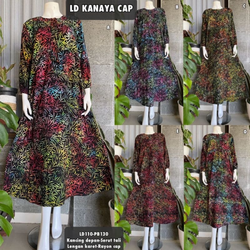 Longdress Kancing Depan Batik Cap/Daster Batik Lengan Panjang/Abaya Batik Cap/Gamis Batik Busui
