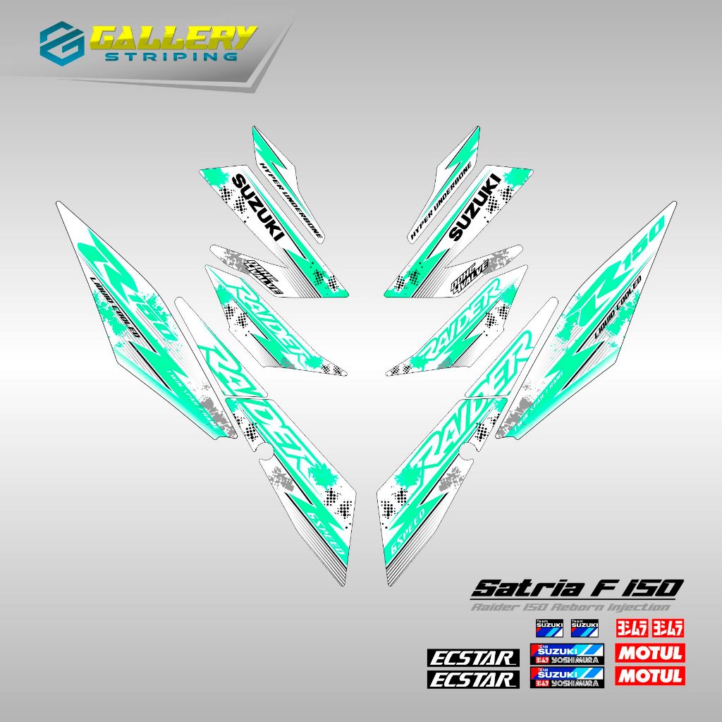 Striping Satria Fu F 150 Fi Motif 5 Stiker Satria Fu F 150 Fi Led Raider Sticker Suzuki Satria Stock
