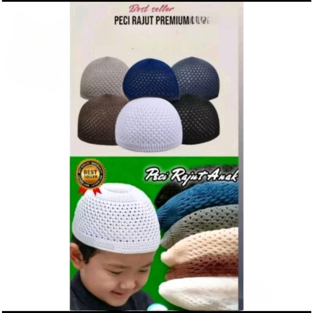 peci anak laki laki / peci anak rajut /  peci anak nu / peci hitam polos /  peci anak palestina
