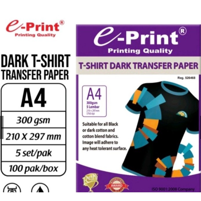 

e-Print T-Shirt Dark Transfer Paper A4 300 gsm