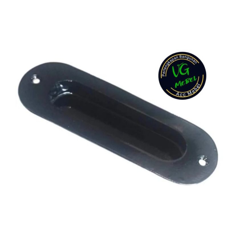 Handle Tanam Oval HITAM - Tarikan Kom Pintu Sliding Geser BLACK