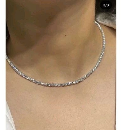 Tennis necklace 0,03crt/2mm diamond moissanite