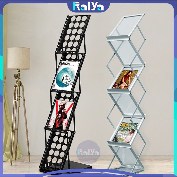 Rak Brosur 7 Lipat Stainless Aluminium Rak Brosur Rak Brosur Lipat Rak Besi Hitam yang Dapat Ditumpu