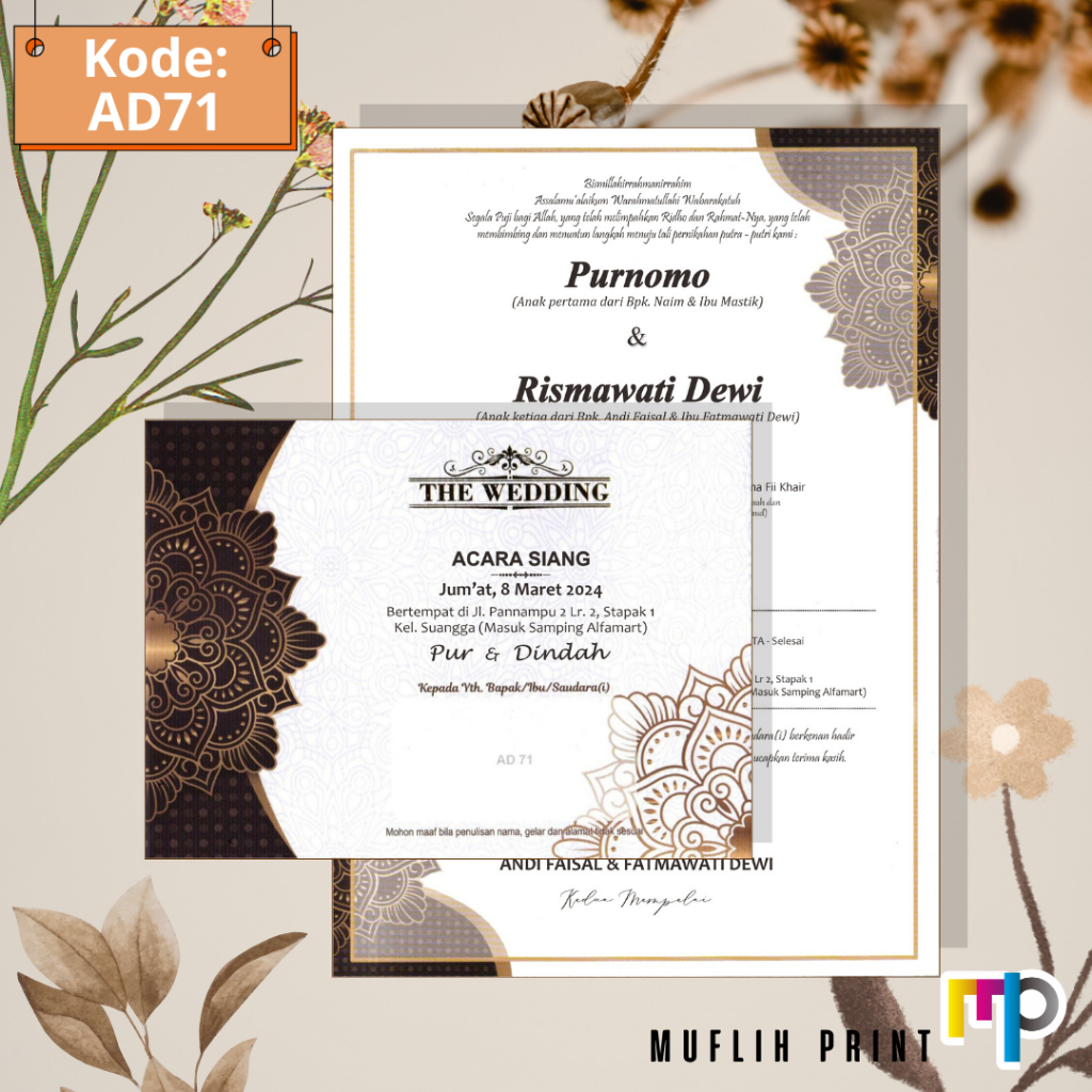 Blangko Undangan Pernikahan Kosong Murah + Amplop Undangan AD71