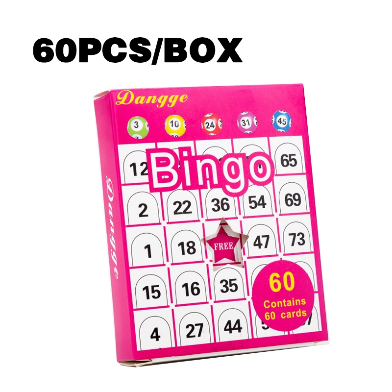 60 Buah/Kotak Bingo Card 9 Warna Kartu Bingo Lengkap
