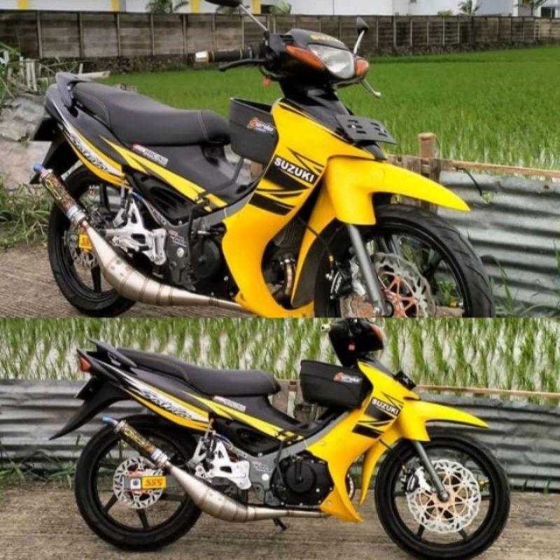 sticker striping satria hiu 2tak custom 01 transparan uv (bisa riquest)