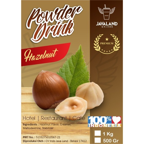 

Javaland Bubuk Minuman Rasa Hazelnut 1Kg - Premium Plain