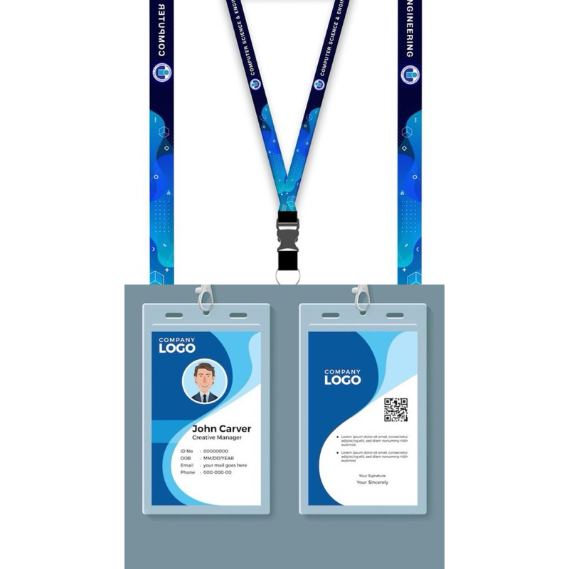 

ID CARD + Lanyard Dua sisi Bonus Cover Terlengkap