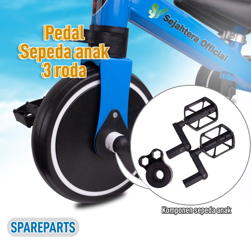 1 Set Sparepart Goesan Pedal Sepeda Anak Tiga Roda Balance Bike Happy Baby Sepeda Anak 2 In 1