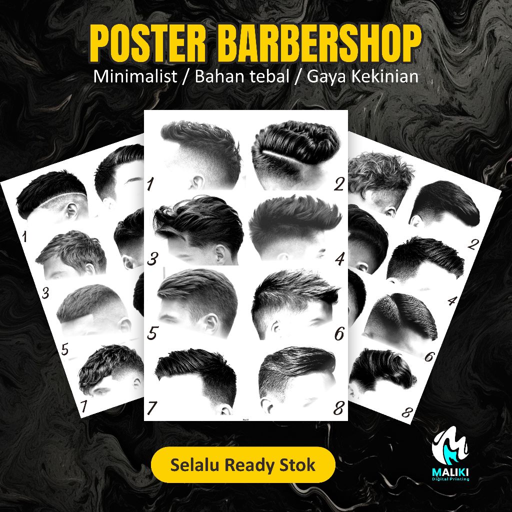 Poster Dinding Aesthetic Poster Barbershop Black And White