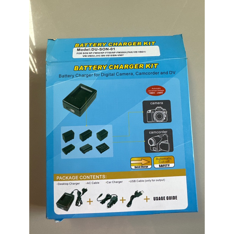 Charger Kit Du-SON-01 for Baterai sony Np-FM50/NP-F570/Np-FM500H,PAN VW-VBD1/VW-VB02,JVC BN-V615/BN-