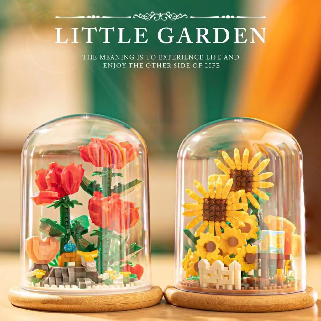 EGROW Mainan Balok Susun Bunga Mawar Flower Dome LEGO 684 Bricks - P1170