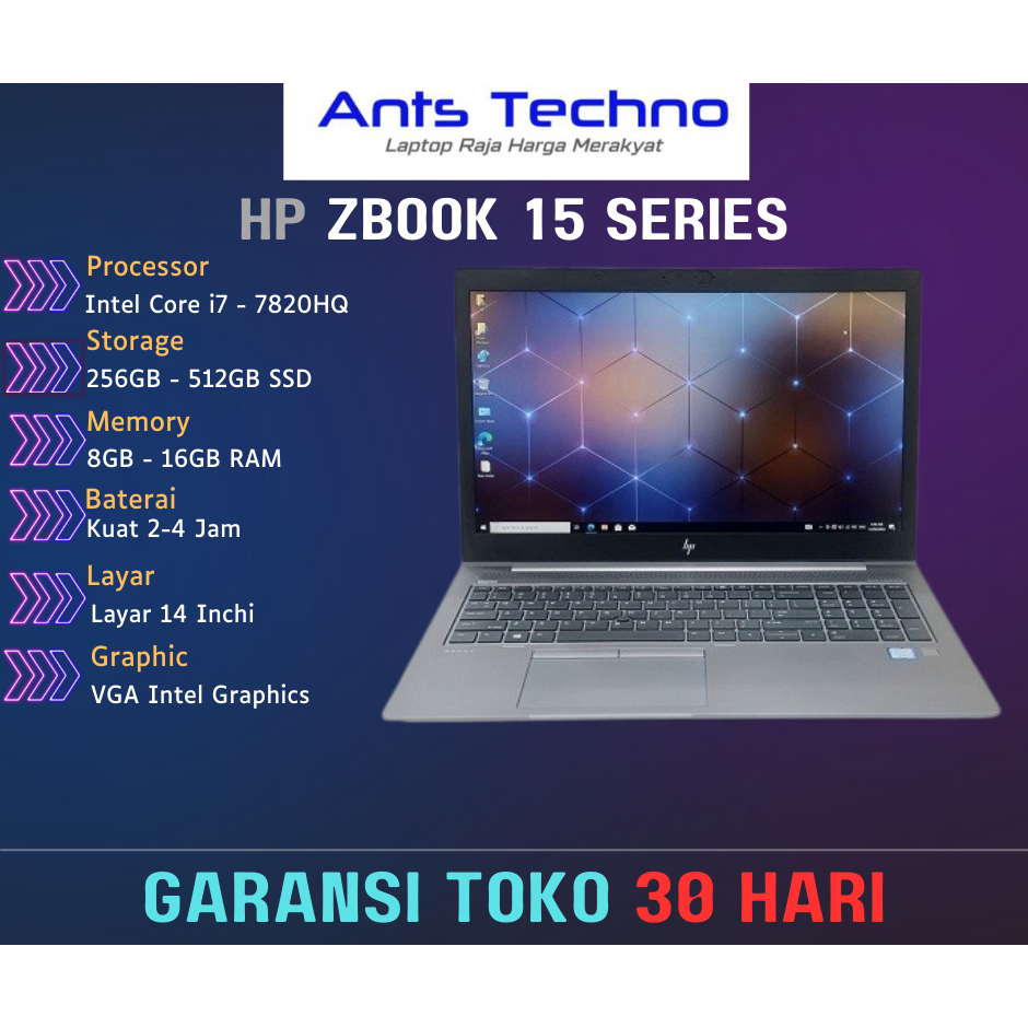 Laptop Workstation Gaming Hp Zbook 15 G4 Core i7 Gen 6 Dual VGA NVIDIA QUADRO Murah