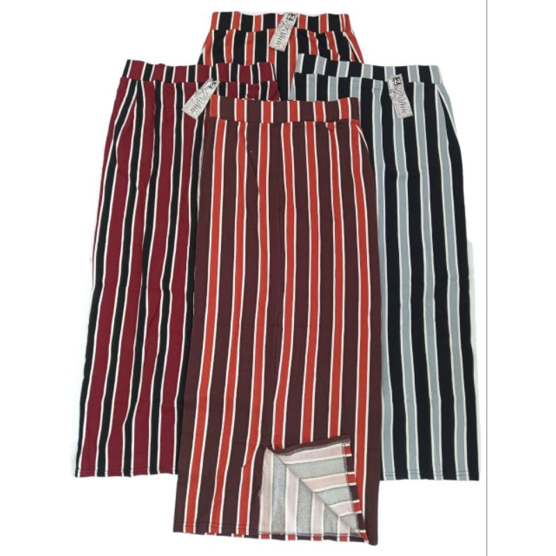 Rok Span Wanita Garis Salur | Span Knit | Span Scuba