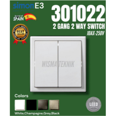 Saklar 2 Gang 2 Way Switch Simon 301022