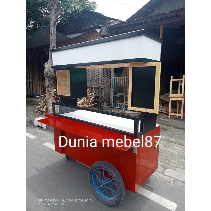 GEROBAK JUALAN MURAH BOOTH KAYU JATI BOOTH KAYU MURAH