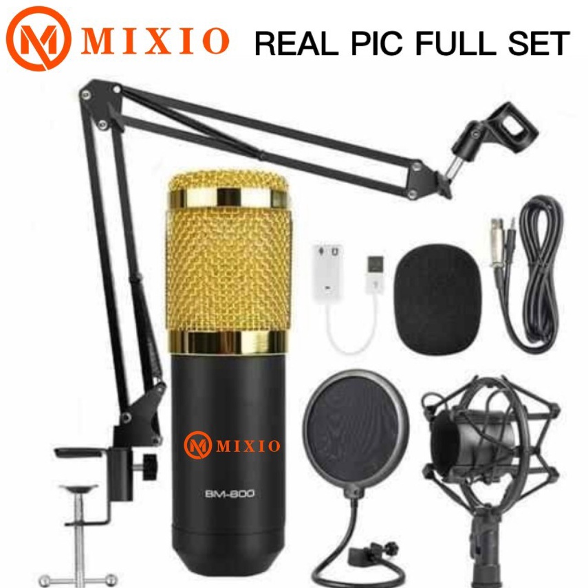 TERBAIK MIXIO BM8 ORIGINAL Full Paket recording Microphone Condenser