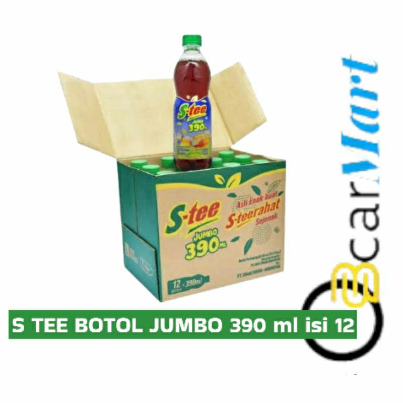 

(GSV) Teh S TEE Botol 390 ml 1 dus S-Tee Jumbo dari SOSRO STEE Kemasan Botol PET