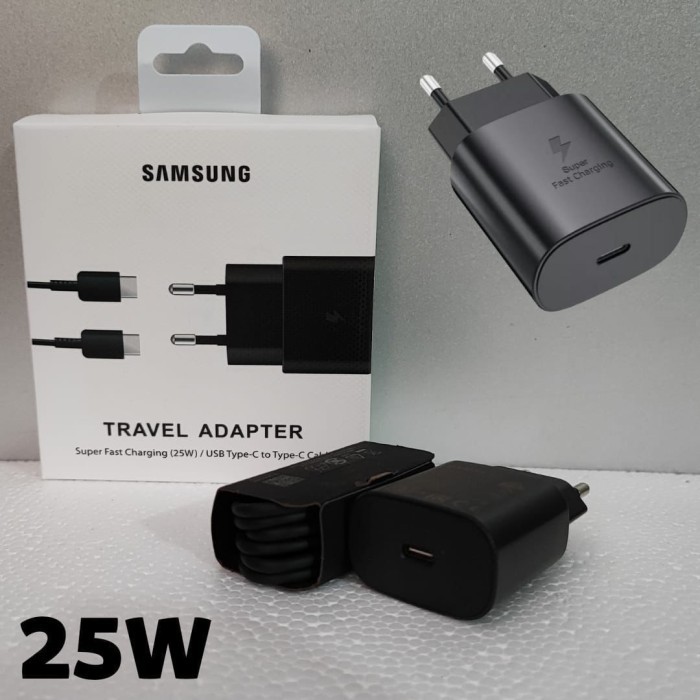 CASAN | CHARGER SAMSUNG NOTE 10 ORI 100% EP-TA800 FAST CHARGING 25W + KABEL - Hitam