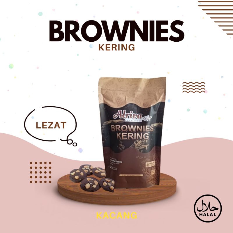 

Brownies Kering Pouch ( Kacang Mede ) | Alriva Brownies