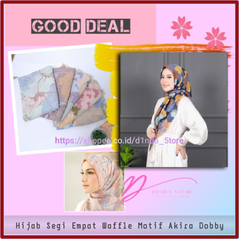 Jilbab Waffle Motif Akira Dobby Lasercut