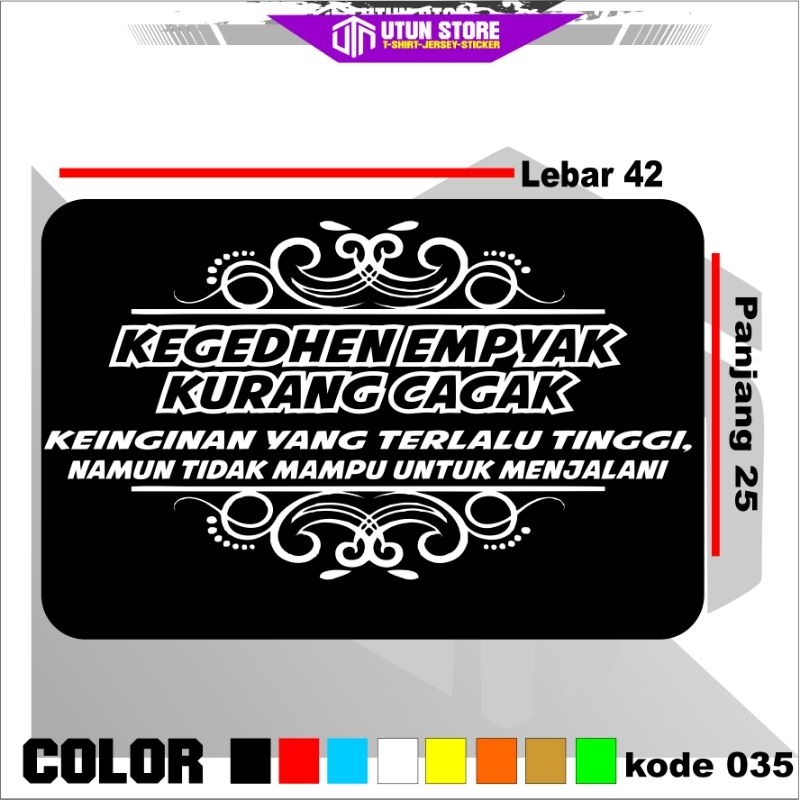 

(UTUN STIKER) Stiker Cutting katakata Stiker Allvarian Warna Stiker Buat Kaca mobil truck elf bus