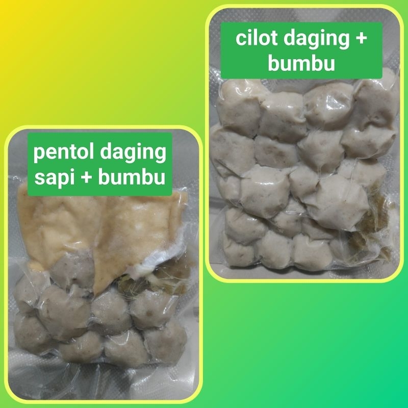 

bakso sapi dan cilot daging