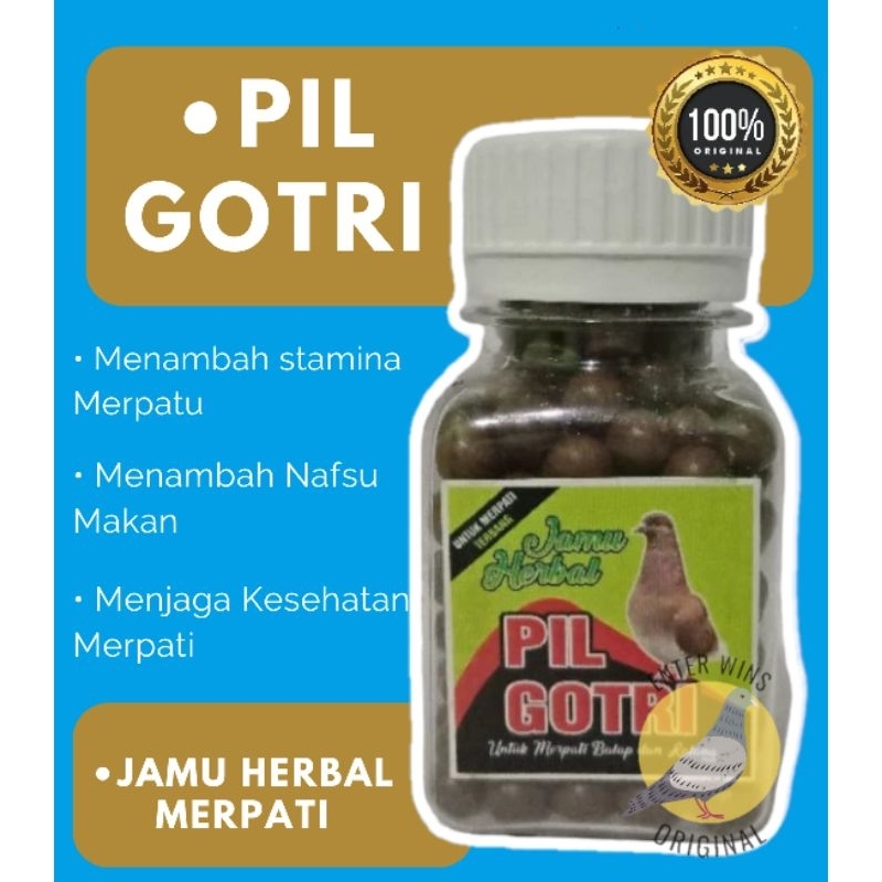 PIL GOTRI, JAMU HERBAL MERPATI, MENAMBAH STAMINA, JAMU TERBANG UNTUK MERPATI / MERPATI KOLONG DAN BA
