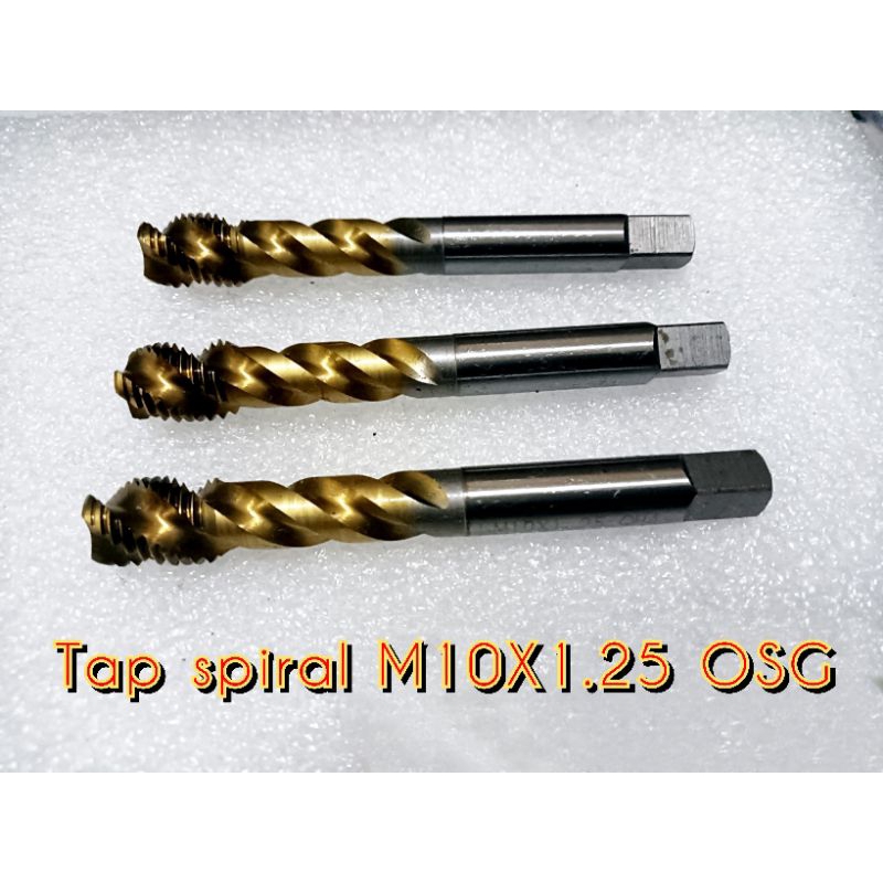 Tap spiral M10X1.25 OSG Hand tap m10x1.25 HSS coating kuning
