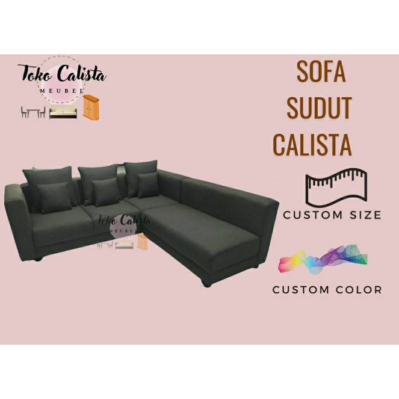 SOFA SUDUT CALISTA / SOFA SUDUT / SOFA L / SOFA SUDUT MINIMALIS