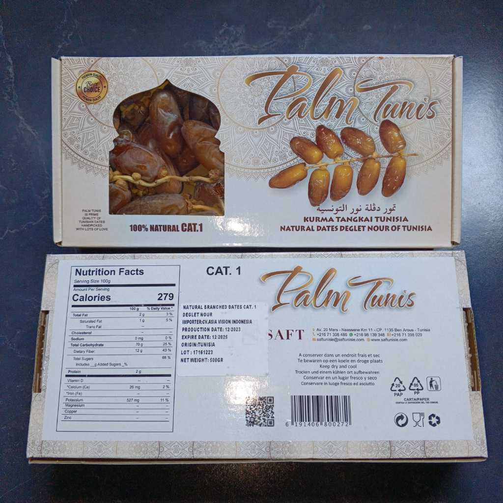 

Kurma Tunisia Palm Tunis Fruit Tangkai 500gr