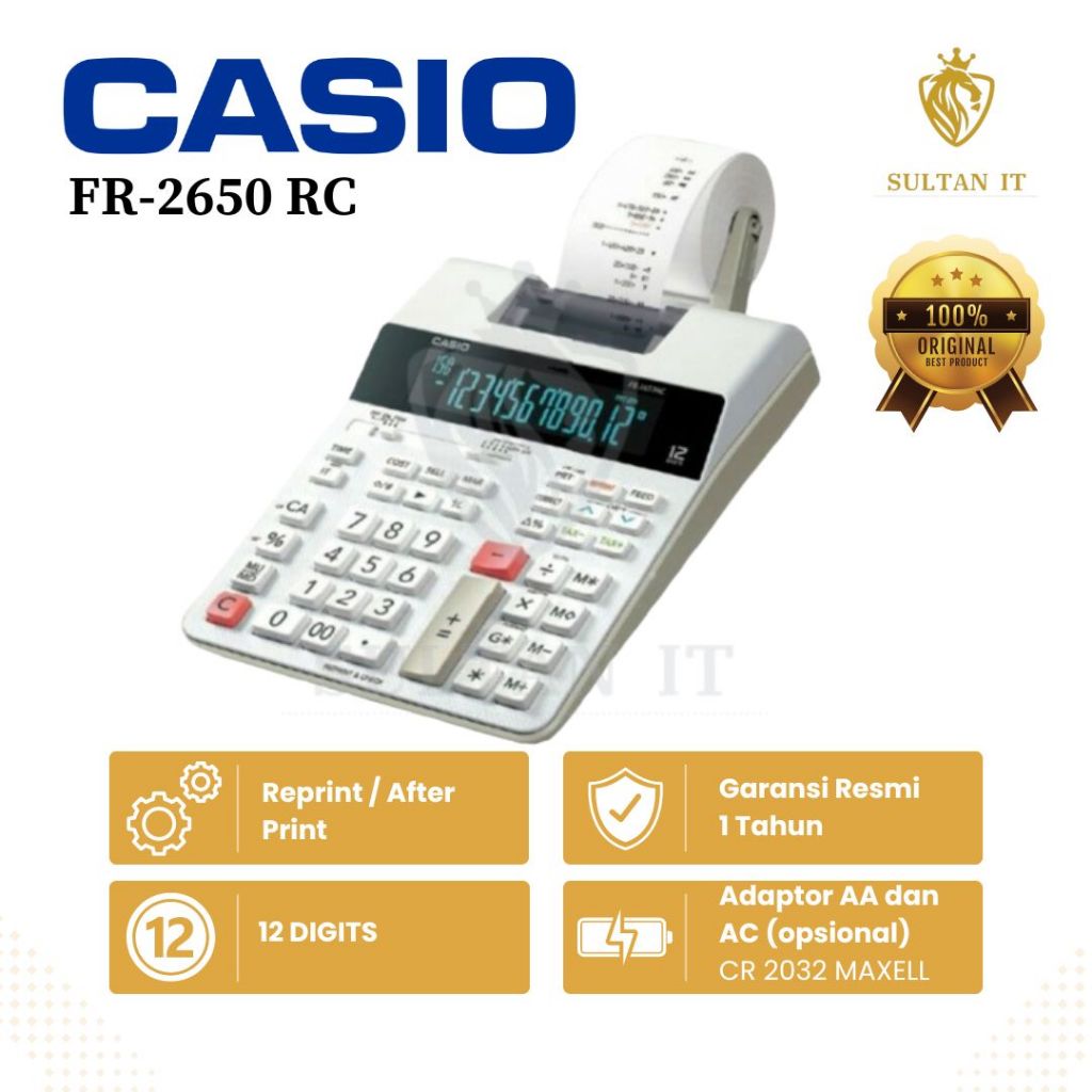 

Casio FR-2650RC Printing Calculator ORIGINAL