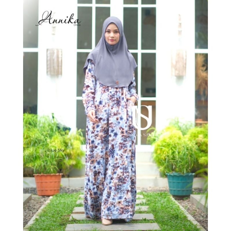 ANNIKA DRESS UMMA SYARI|GAMIS RAYON MOTIF