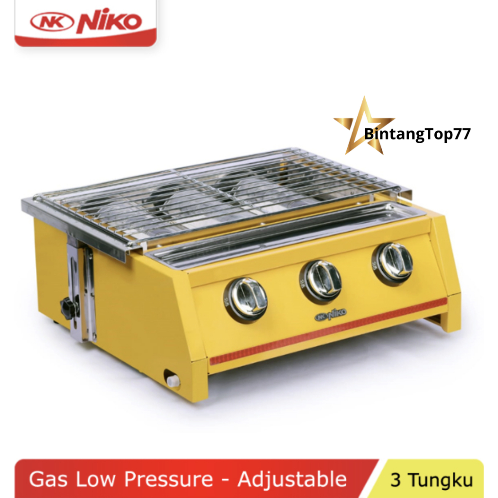 Kompor Niko Panggangan Sosis 3 Tungku BBQ Grill Gas