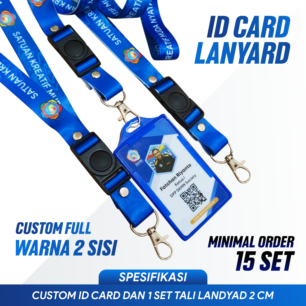 

ID CARD CUSTOM FULLSET / TALI LANYARD CUSTOM PERUSAHAAN