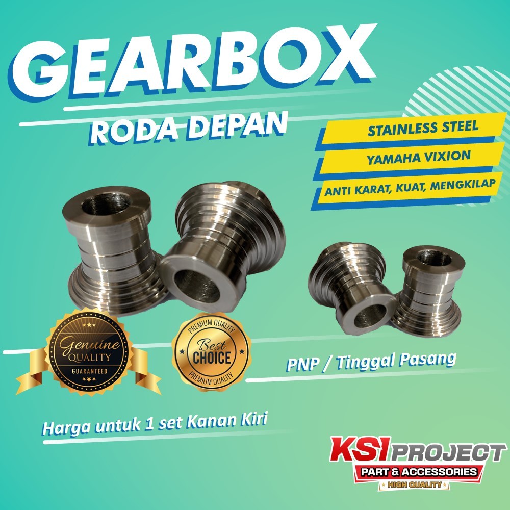 Boshing Gearbox Roda Depan Stainless Steel Custom Model Thailand Nut Heng Standart Yamaha Vixion