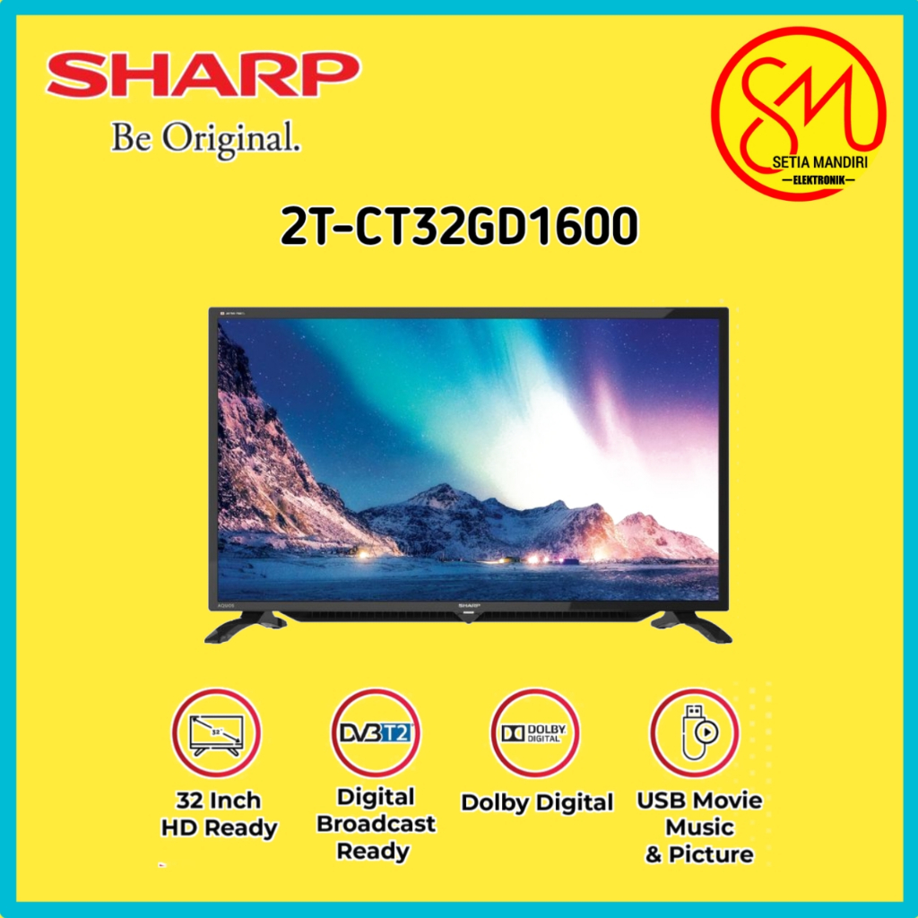 [KARGO] SHARP 2T-C32HD1500i LED TV 32 Inch 2K HD Digital DVB-T2 USB HDMI 2T-C32GD1400i C32HD 1500i