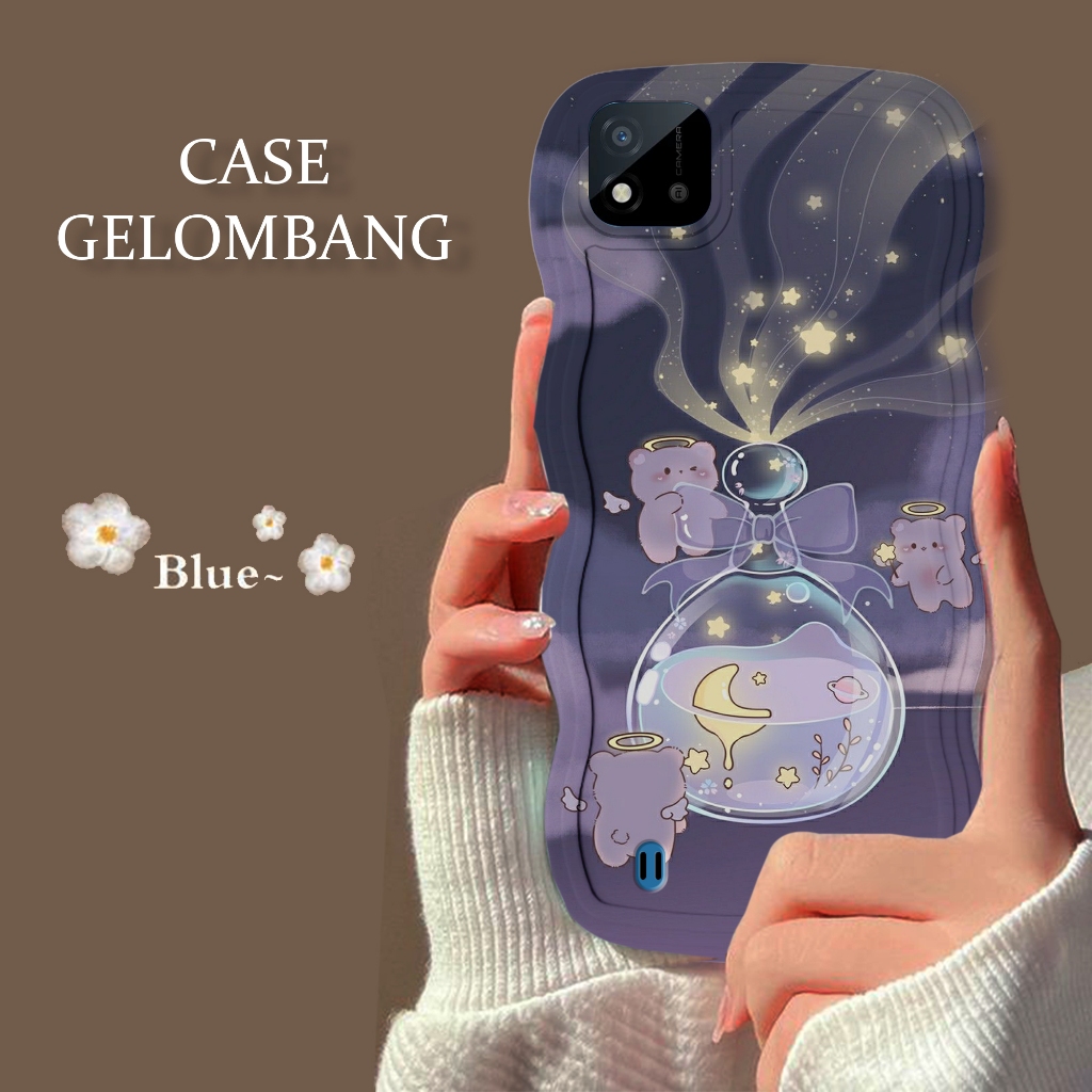 Soft Case GELOMBANG Hp Realme C11 2021 - Realme C11 2021 - Case Pro Camera - Fashion Case Motif Bear